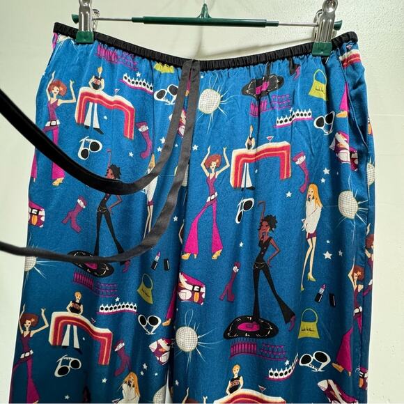 Disco Pants Shiny Satin Festival pants Medium DJ Pants Nicole Miller - Picture 2 of 13